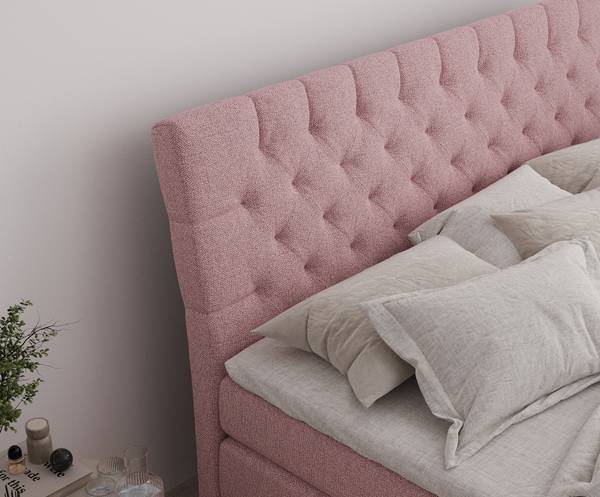 Boxspringbett Seraphine Pink - Liegefläche Breite: 200 cm