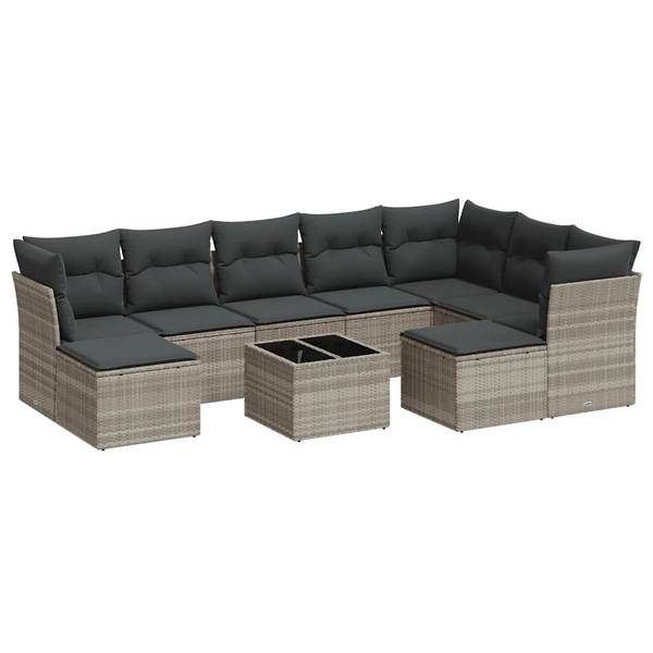 Loungeset 3034286-2 set van 10 lichtgrijs
