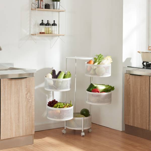 Rollwagen Steigen Weiß - Höhe: 90 cm