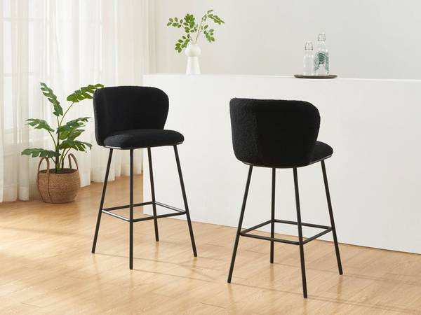 Barhocker SENORASE 2er-Set Schwarz