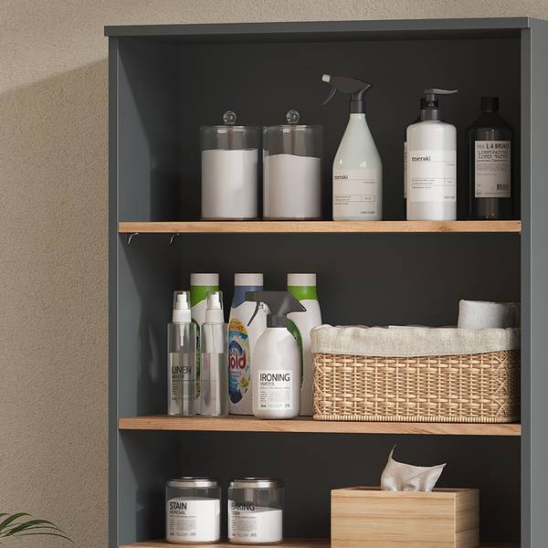 Badkamermeubel Viktor 55165 bruin - grijs - plaatmateriaal op houtbasis - 68 x 101 x 29 cm