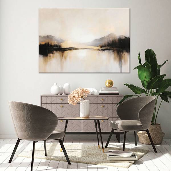 Wandbild abstraktion in beige 90 x 60 cm