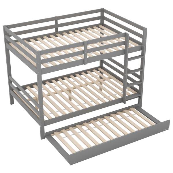 Etagenbett-O28114 Grau - Massivholz - 150 x 150 x 205 cm