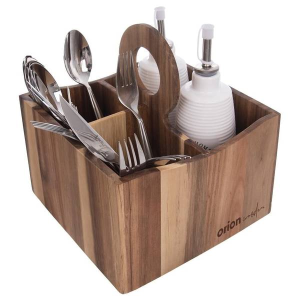 Besteckhalter 540586 Braun - Massivholz - 19 x 22 x 19 cm