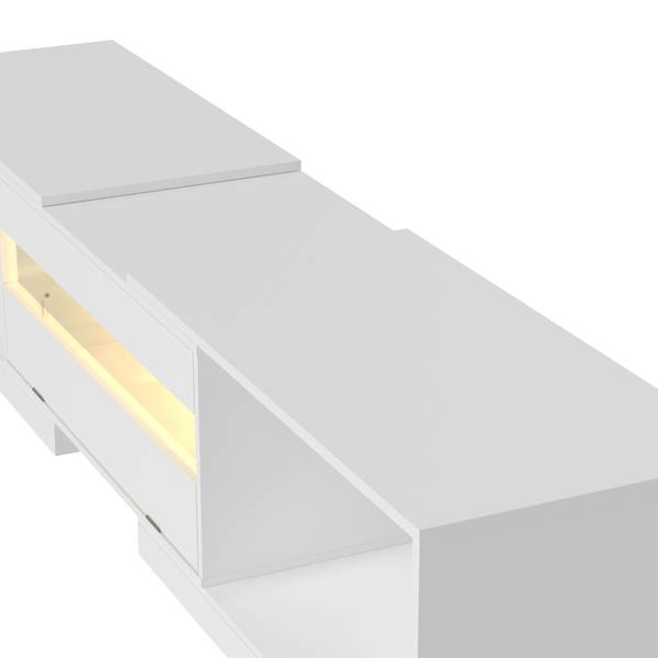 TV Schrank ZCY132 Weiß - Holzwerkstoff - Glas - 200 x 40 x 40 cm