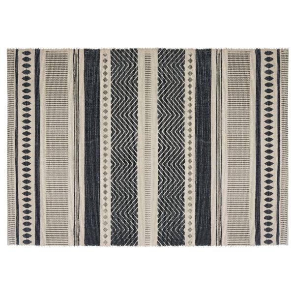 Teppich ALBAN Schwarz - Textil - 60 x 1 x 90 cm
