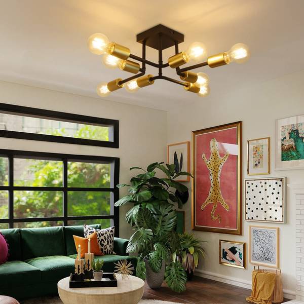 Deckenleuchte Zixnix E27 Schwarz - Eisen - 48 x 16 x 49 cm