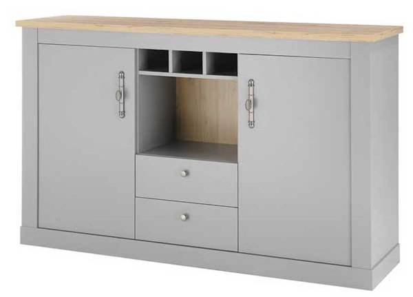 Kommode CHAMBORD Grau - Stahl - 166 x 100 x 44 cm