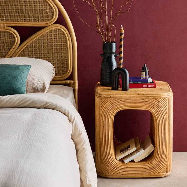 Beistelltisch Baya Beige - Rattan - 45 x 50 x 45 cm