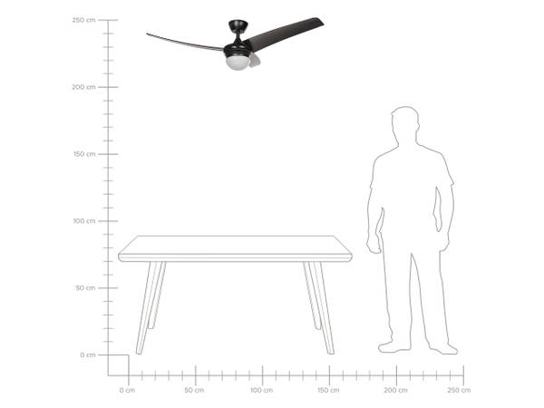 Ventilateur de plafond JIBOA Noir - Métal - 110 x 36 x 110 cm