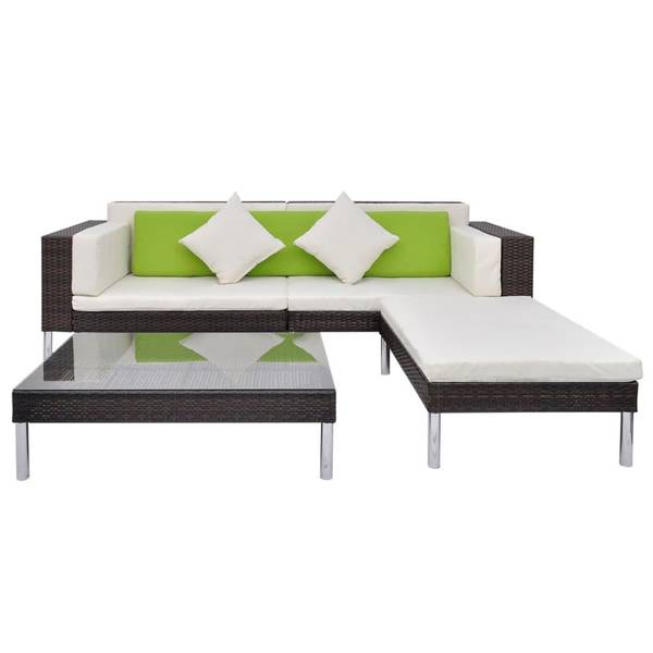 Gartenmöbel-Set 294024 (4-teilig) Braun - Polyester - Stahl - 68 x 29 x 100 cm