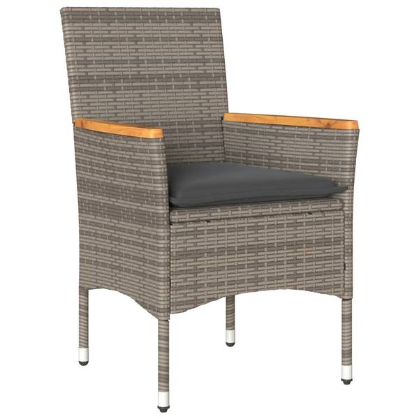 Garten Essgruppe 3037840-2 (5-teilig) Grau - Akazie - Stahl - 80 x 75 x 80 cm