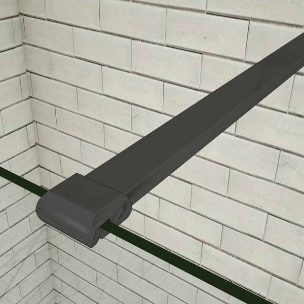 schwarze Duschwand Walk-In Schwarz - Sicherheitsglas - 30 x 200 x 1 cm