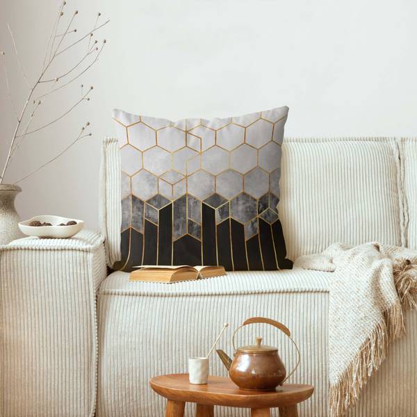 Dekokissen Golden Hexagon Art 40 x 40 x 10 cm