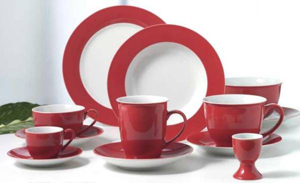 Jumbountertassen Doppio 6er Set Rot