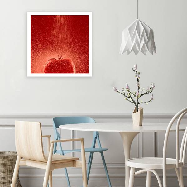 Wandbild tomate unter einem wasserstrahl 30 x 30 cm