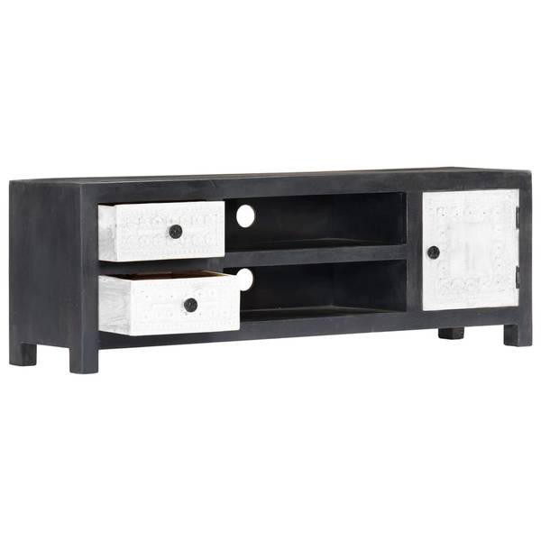 TV-Schrank D736 Grau - Massivholz - 30 x 40 x 120 cm