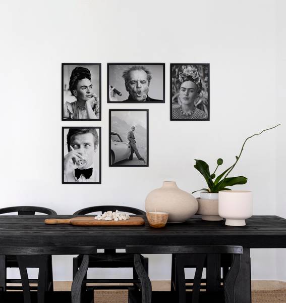 Bild Kahlo Schwarz - Massivholz - 2 x 40 x 30 cm