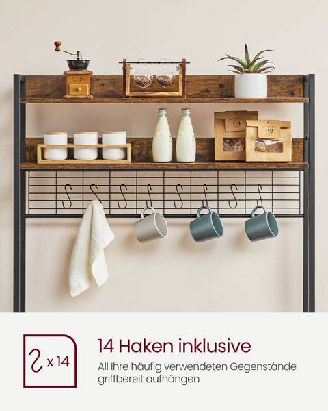 Étagère de cuisine Copenhague Marron - Bois manufacturé - 100 x 170 x 40 cm