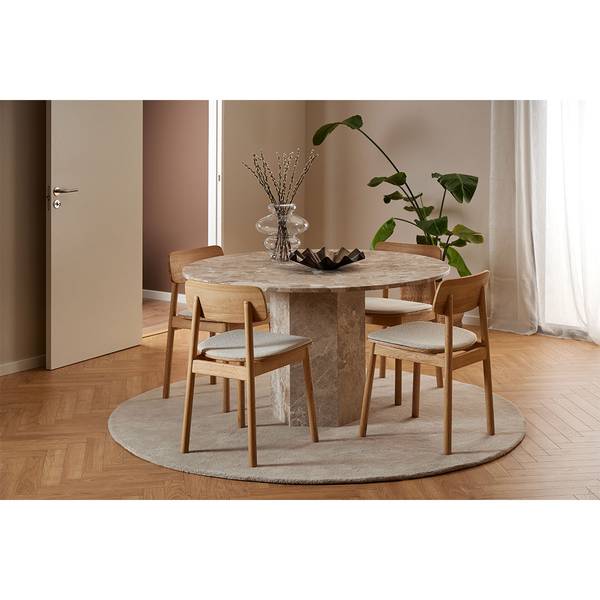 Table à manger Naxos Marron - En partie en bois massif - 130 x 75 x 130 cm