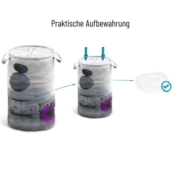Wäschekorb Energy Stones Violett - Kunststoff - 37 x 55 x 55 cm