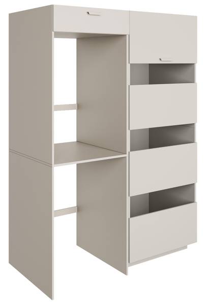 Badezimmermöbel-Set HOLV Grau - Stahl - Melamin - 135 x 200 x 66 cm
