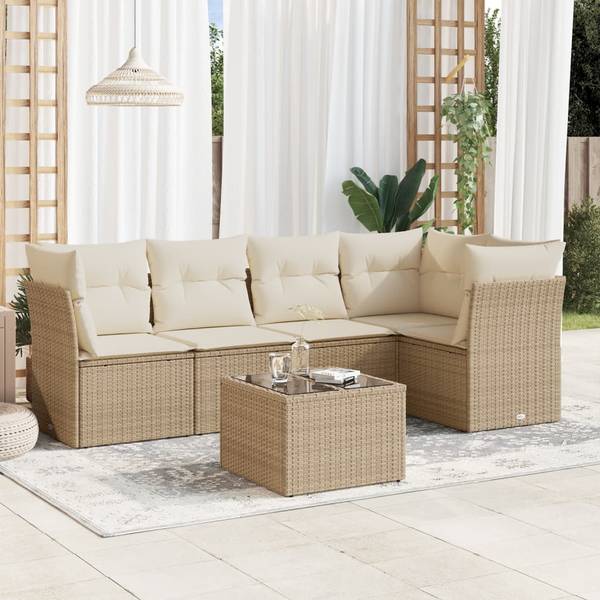 Garten-Lounge-Set 3035161-2 (6-teilig) Beige - Creme - Weiß