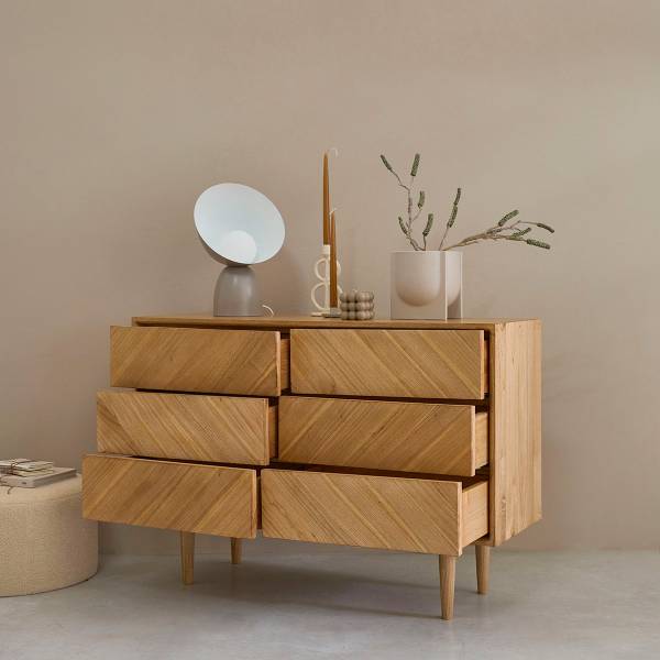 Kommode PACÔME Beige - Massivholz - 120 x 83 x 40 cm