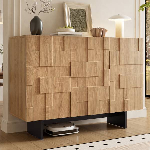 Dressoir MUTIM  Ⅱ bruin - plaatmateriaal op houtbasis - 34 x 76 x 105 cm