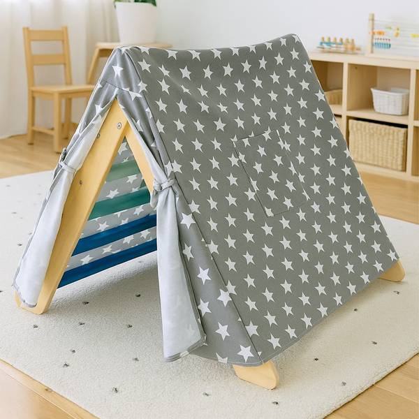 Abdeckung für Pikler-Dreieck Grau - Mischgewebe - 67 x 66 x 75 cm