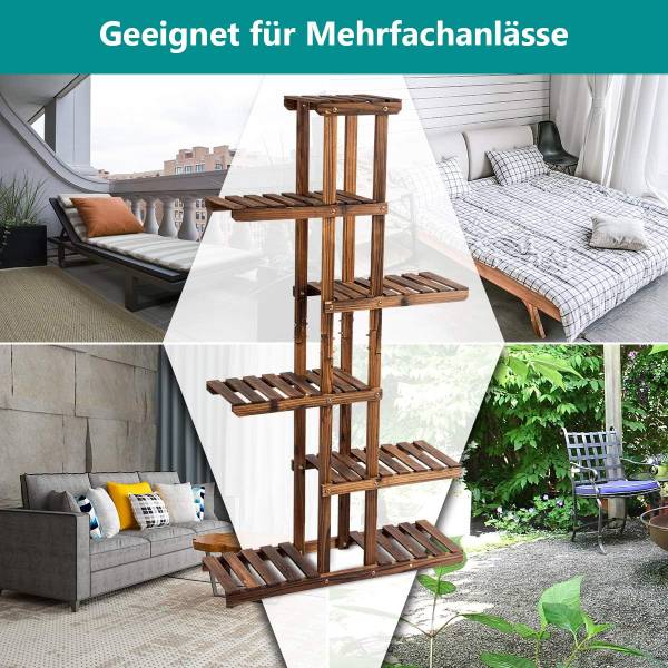 Plantenrek SF5782NL bruin - plaatmateriaal op houtbasis - 75 x 140 x 25 cm