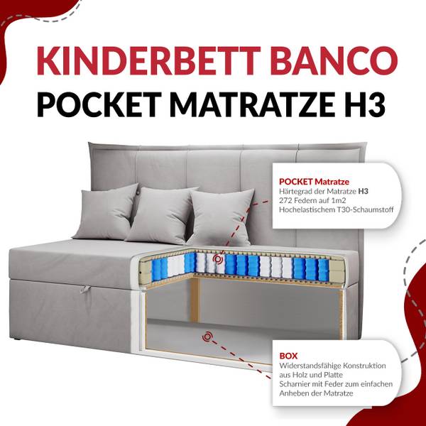 Kinderbett BANCO Hellgrau