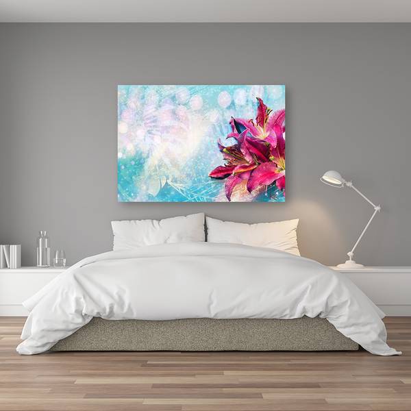 Tableau déco fleurs 100 x 70 cm
