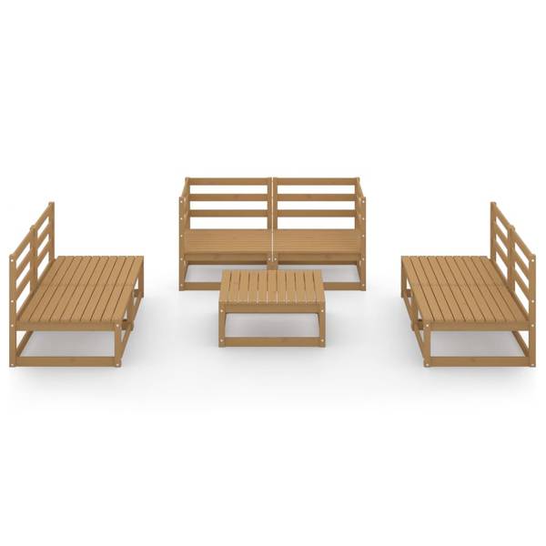 Garten-Lounge-Set 3009898-1 (7-teilig) Braun - Kiefer - 70 x 30 x 70 cm