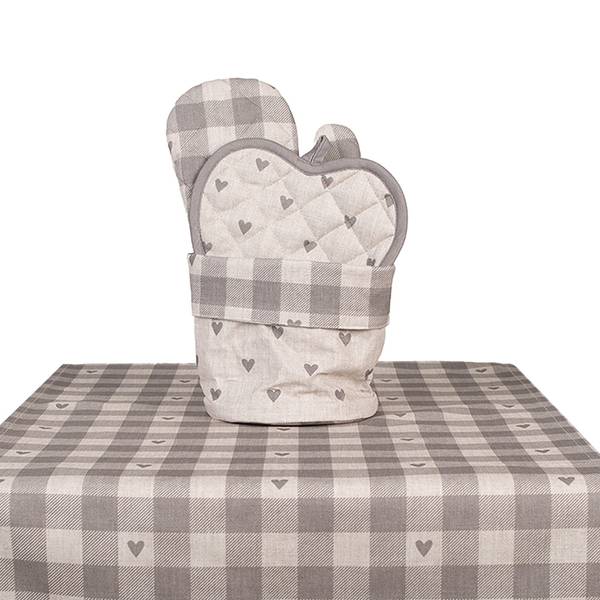 Brotkorb Herzen LOVING CHIC Beige - Textil - 15 x 16 x 15 cm