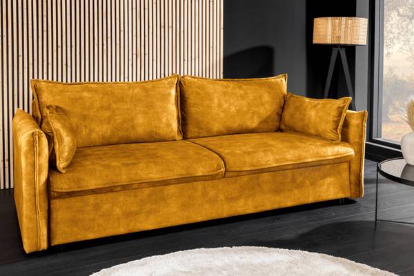 Schlafsofa APARTMENT mit Stauraum Senfgelb