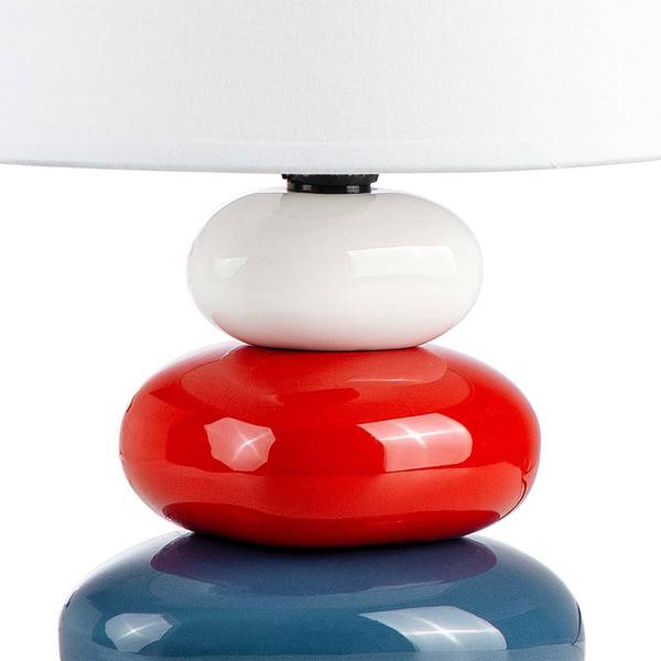 Tafellamp SALU set van 2 keramiek - textiel - 18 x 24 x 18 cm