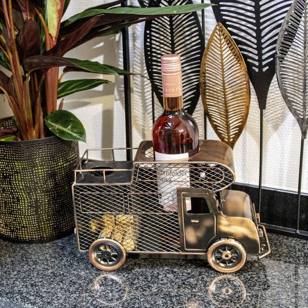 Flaschenhalter Wohnmobil RoadVino Braun - Metall - 32 x 19 x 14 cm