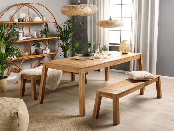 Esstisch LIVORNO Braun - Massivholz - 90 x 77 x 210 cm