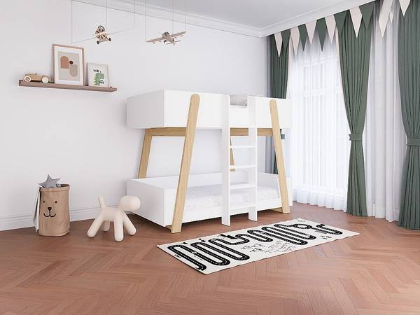 Etagenbett CORODELA Braun - Weiß - Holz teilmassiv - 97 x 150 x 196 cm