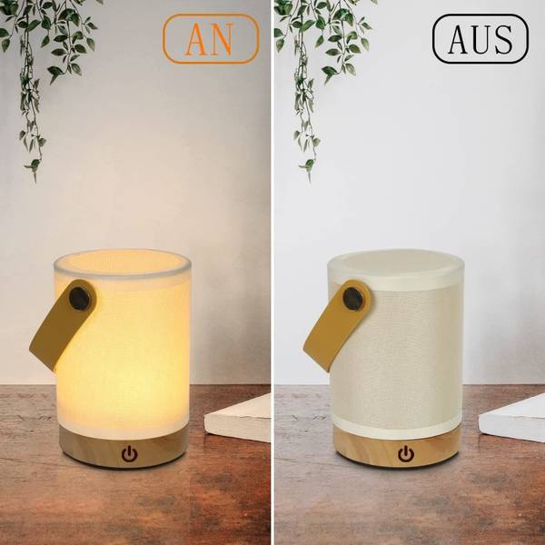 Lampe de table LED Handtasche Blanc - Bois manufacturé - 10 x 15 x 10 cm