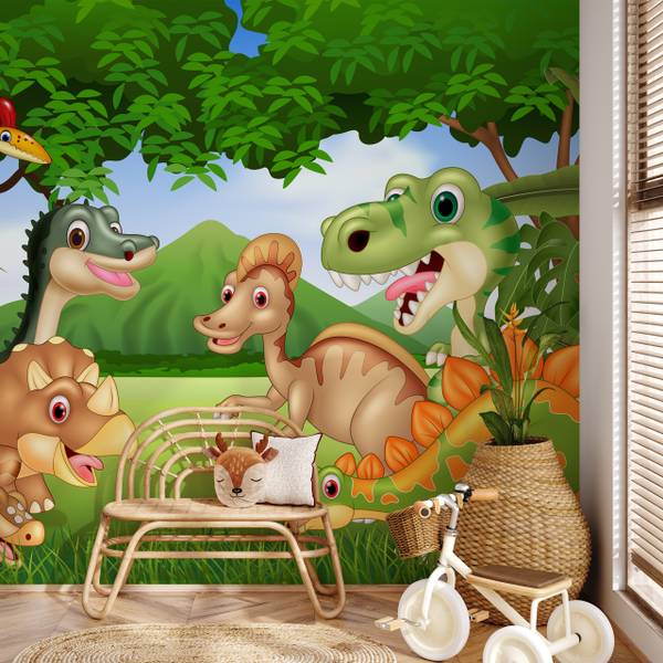 Fotobehang DINOSAURIËRS Planten Natuur 450 x 300 x 300 cm