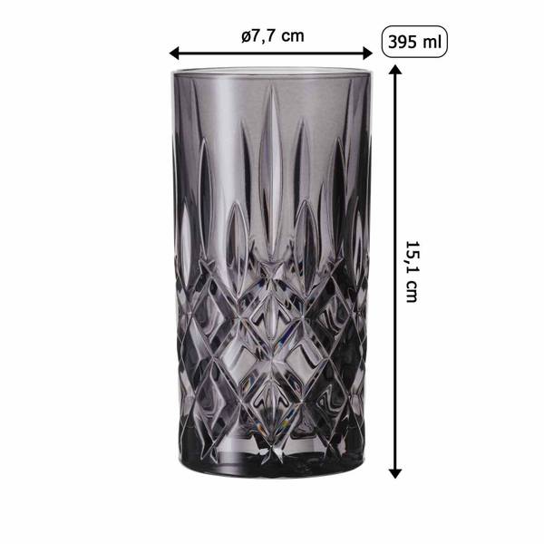 Longdrinkgläser Noblesse 2er Set Grau