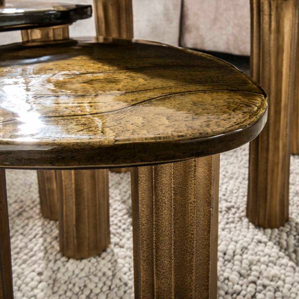 Couchtisch ECLIPSE Gold - Glas - 62 x 40 x 45 cm