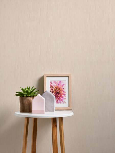 Papiertapete Grain Light Beige - Mischgewebe - Vinyl - 53 x 1005 x 1 cm