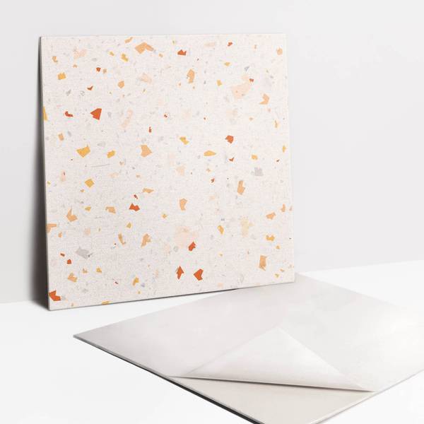 Zelfklevende Tegels Gres set van 9 beige - polyester-PVC - 30 x 30 x 1 cm