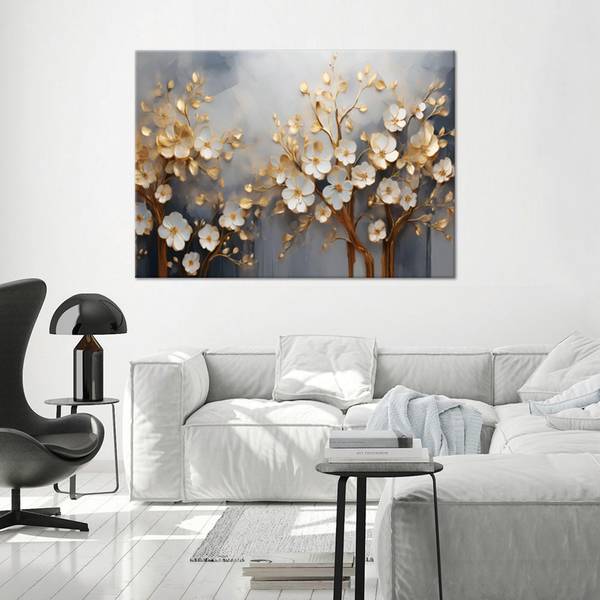 Canvas schilderij Bloemen 60 x 40 cm