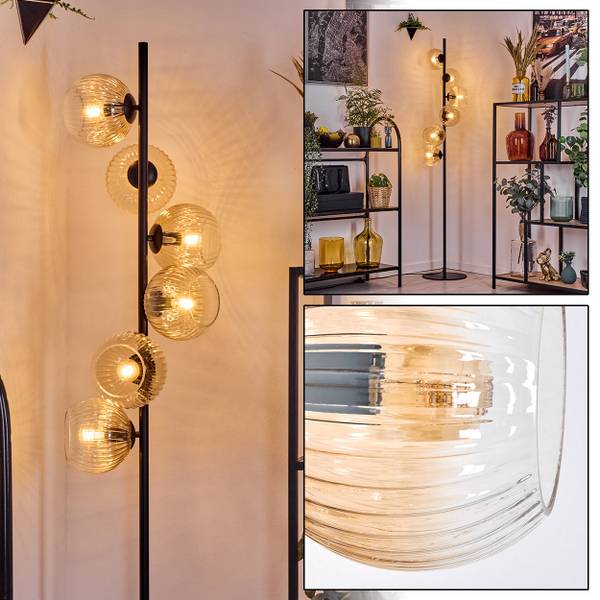 Stehlampe Cesaro Gelb - Aluminium - Klarglas - 17 x 160 x 83 cm
