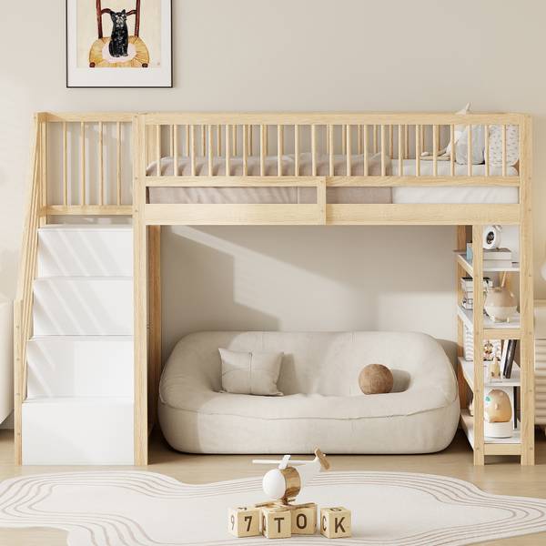 Hoogslaper NaturZoom Ⅰ bruin - grenenhout - 96 x 169 x 254 cm