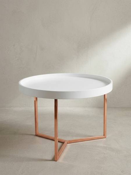 Couchtisch LIA mit abnehmbarem Tablett Bronze - Weiß